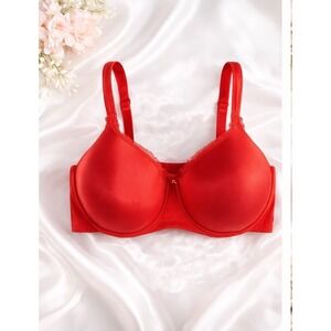 New Ashley Stewart Butterfly Bra Red Smooth Cup Full Coverage Size 42G 42 G